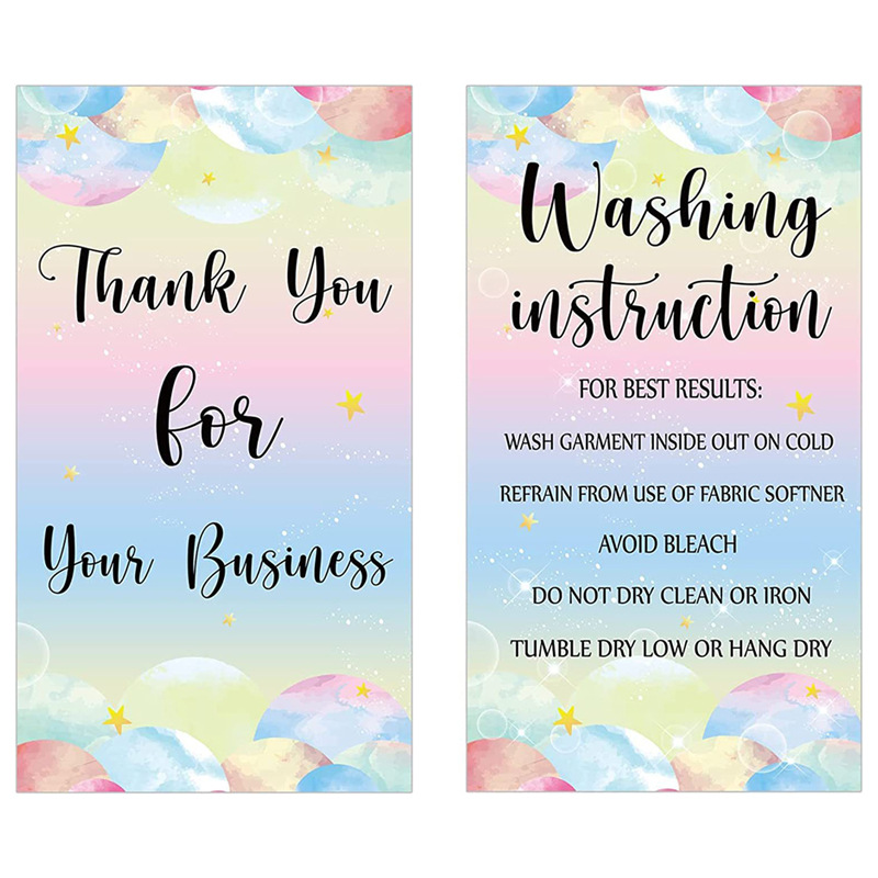 衬衫洗涤护理保养说明卡Washing Instruction吊牌标签