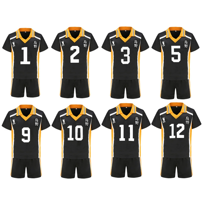 Косплей‑форма Haikyuu Karasuno, комплект майка и шорты для команды, размеры S–XXL