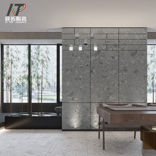 Large Particle Gray Coffee Color Terrazzo Tiles 600X1200 Non-Slip and Wear-Resistant R11 P4 Coefficient Restaurant Shop Floor Tiles