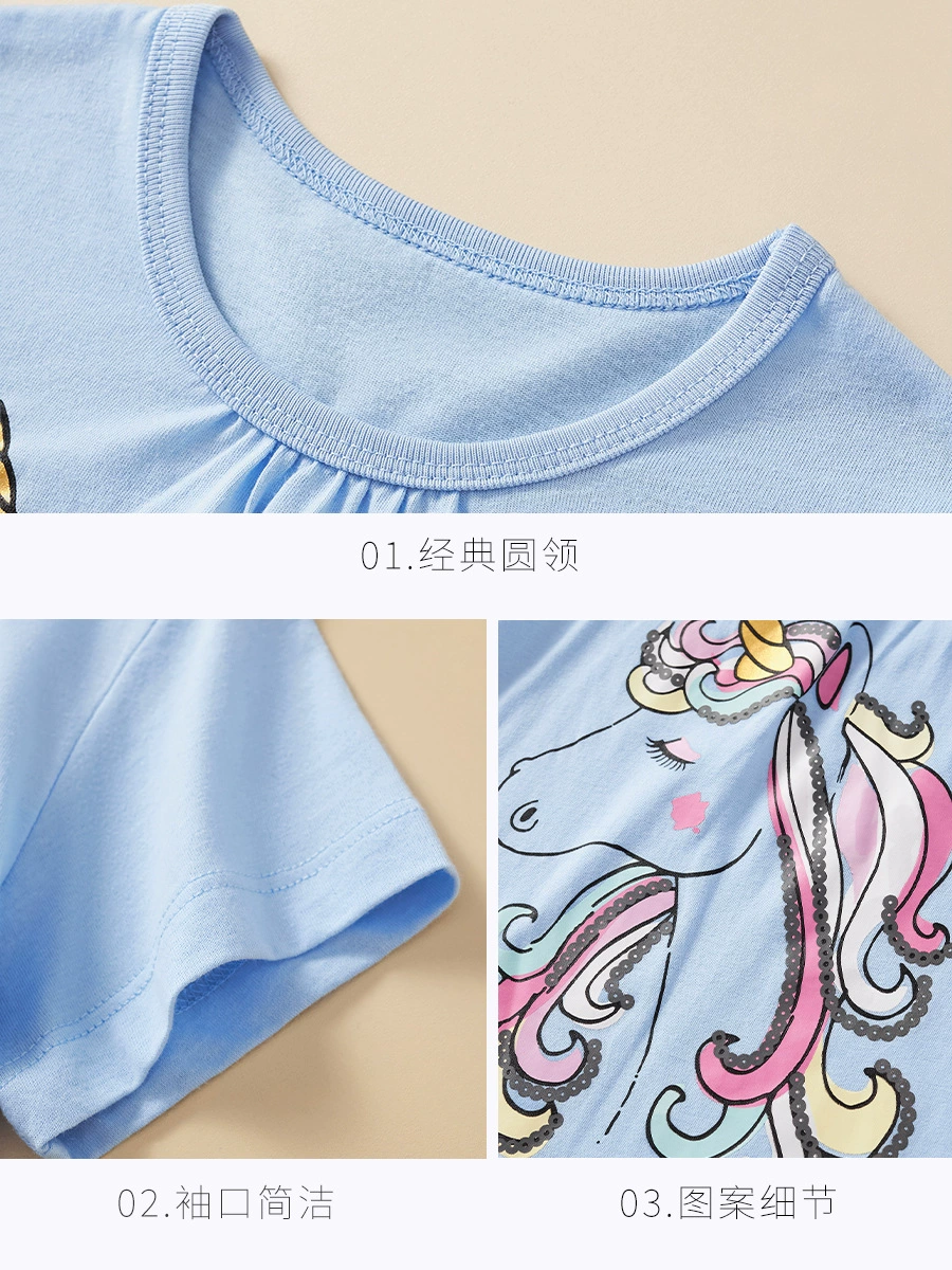 Детская летняя одежда с рисунком из мультфильма, летняя детская одежда, 2025 год, с коротким руковом