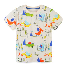 兒童短袖T恤歐美風中小童針織棉卡通印花童裝上衣夏季圓領童T恤衫