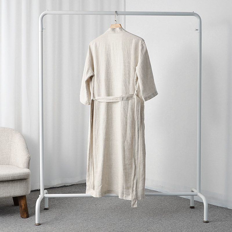 Linen robe sauna set thin bathrobe long couple's homecoming set hotel bathrobe loose and comfortable