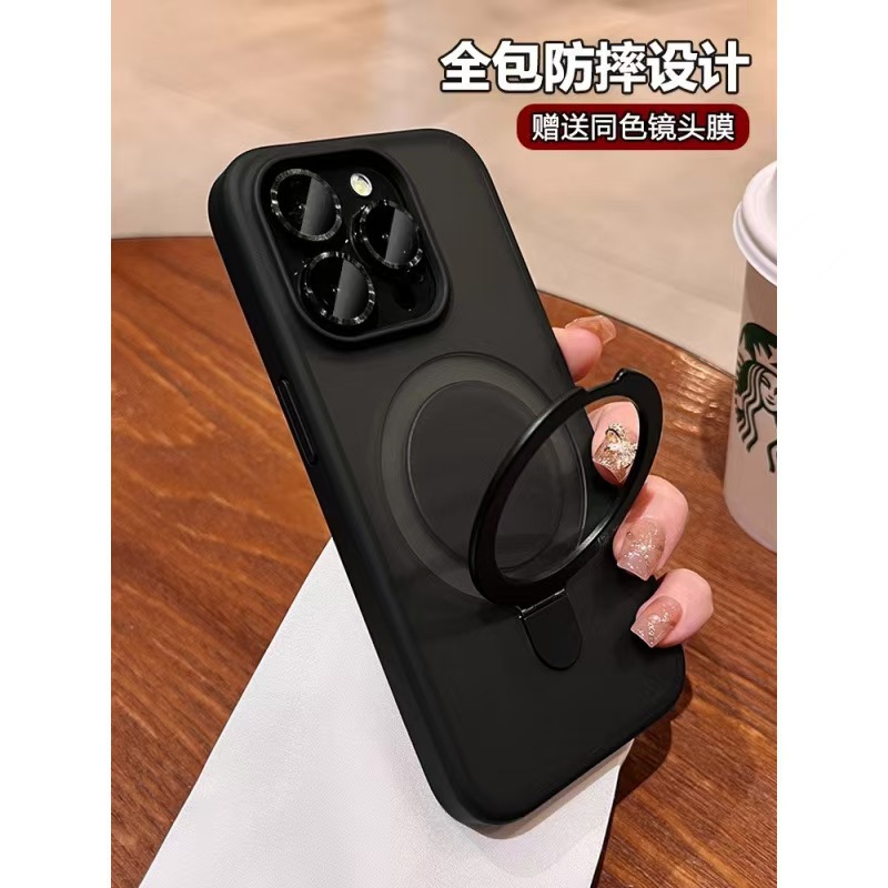 Cross-Border Iphone18Promax Magnetic Stand Phone Case Suitable for Apple 17 Skin-Feel Matte 14 Lens Film 15