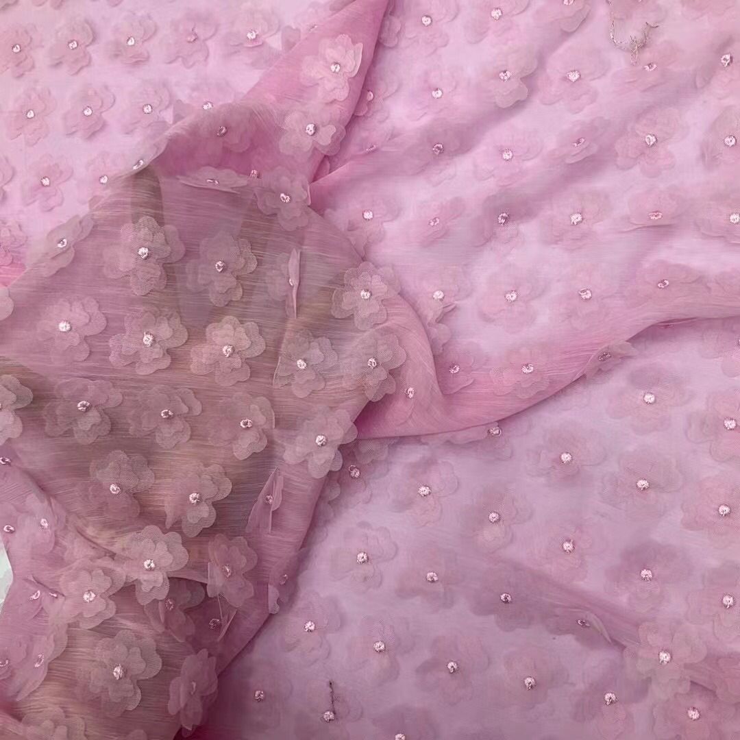 厂家直批新品爆款超级双叶花朵款女装礼服连衣裙高级面料满幅