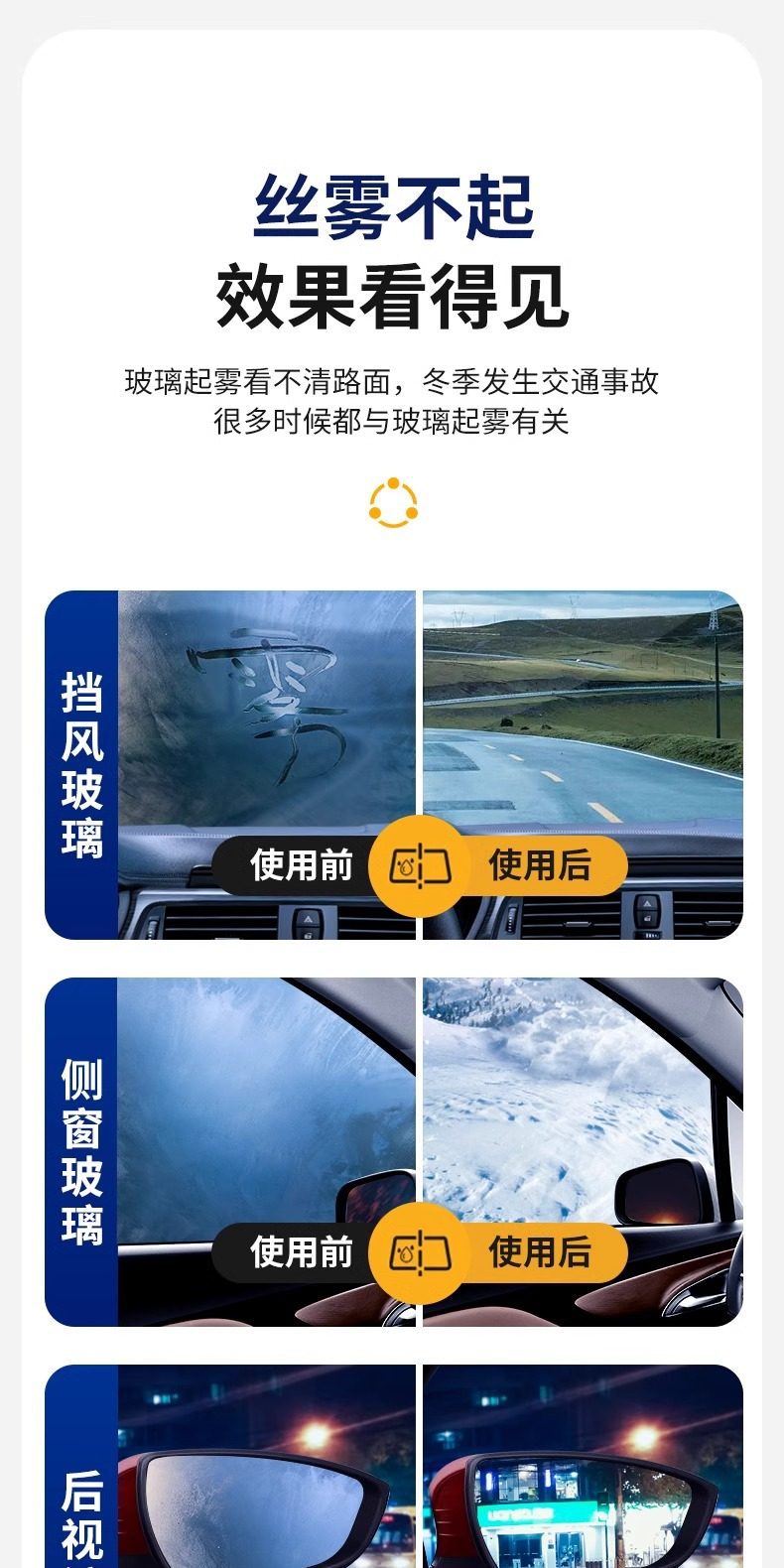 Suitable for rearview mirror rain protection, anti-rain agent, car glass anti-fog spray, waterproof car window water repellent for rainy days