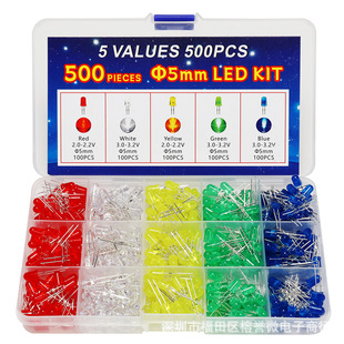 500PCS 5MM �t�S�{�G��LED���l����O�ܺ��b 5�N�ɫÿɫ100ֻ