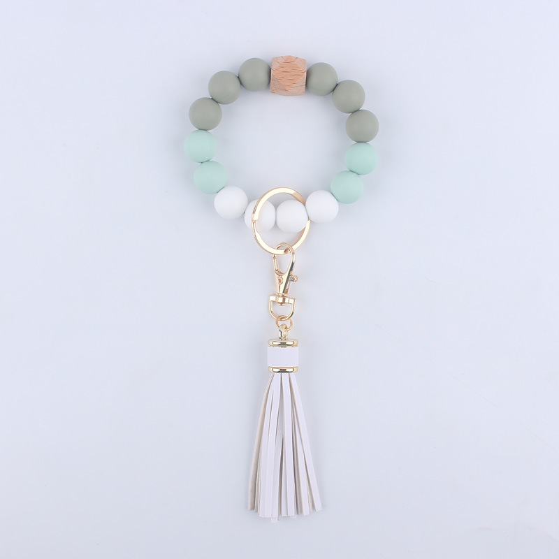 Artistic Color Block Alloy Silica Gel Beaded Women's Keychain display picture 9