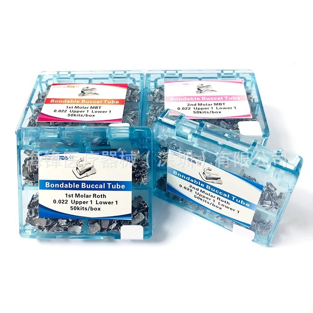 Стоматологическая ортодонтическая щечная трубка ROTH MBT сетчатая нижняя трубка щеки прямая дуга щечной трубки 50 разделенных комплектов 200 шт.