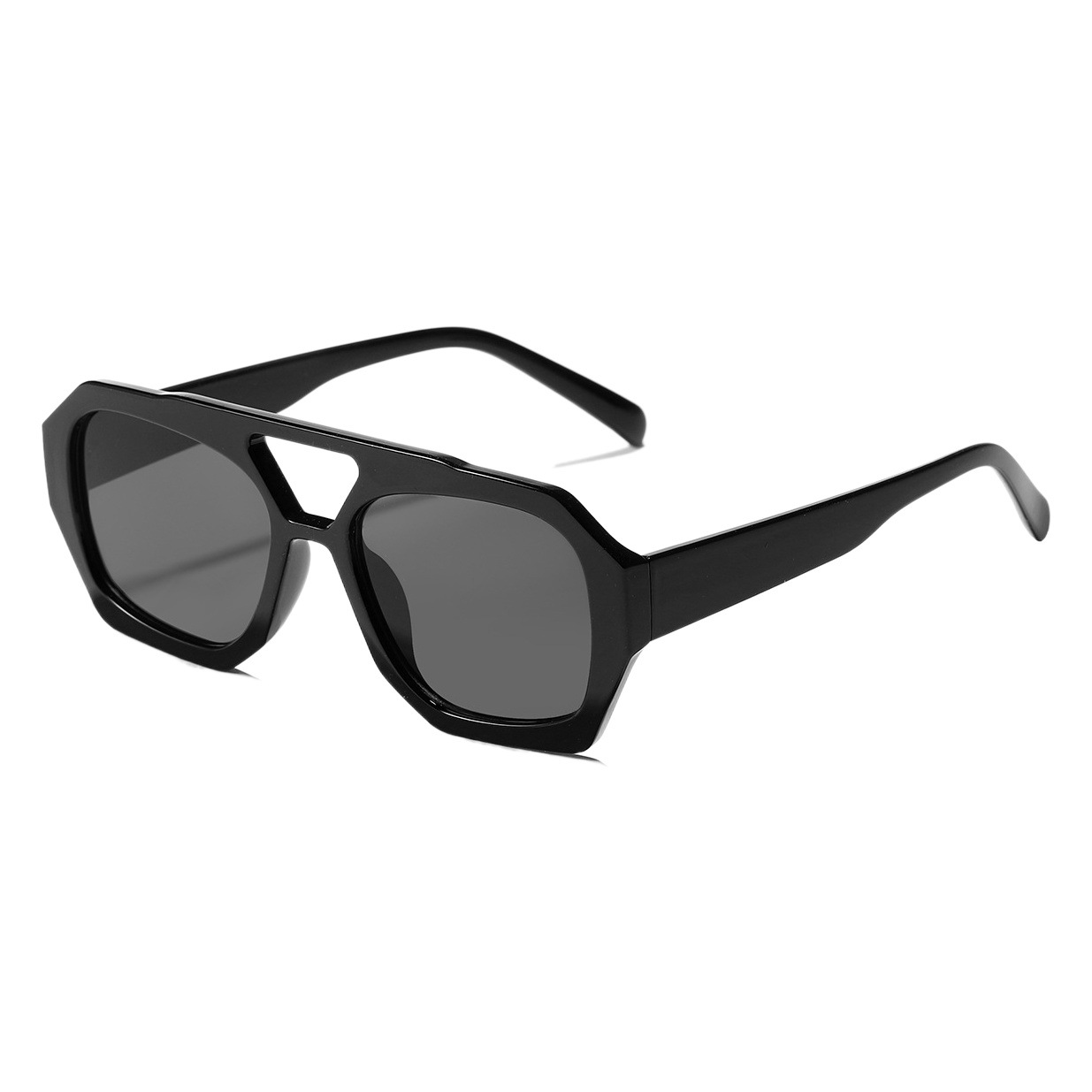 Nuevas gafas de sol de estilo europeo y americano de Raine, gafas de sol de moda con doble puente y montura grande para mujer, gafas de sol de protección solar transfronterizas.