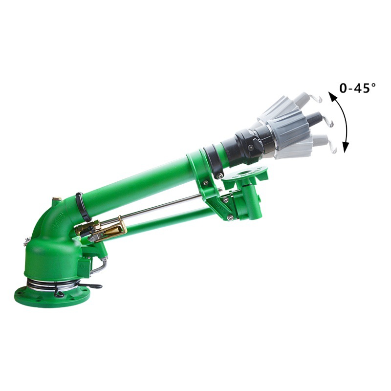 DeLong DLPL50T de riego agrícola PISTOLA DE PULVERIZACIÓN engranaje helicoidal ángulo de elevación ajustable de eliminación de polvo industrial PISTOLA DE PULVERIZACIÓN de atomización rotativa