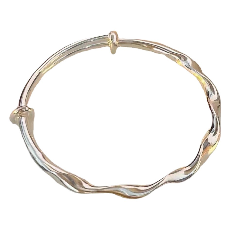 Nuevo Mobius trenzado pulsera femenina Botón Línea onda brillante simple anillo liso de alto grado novias pulsera