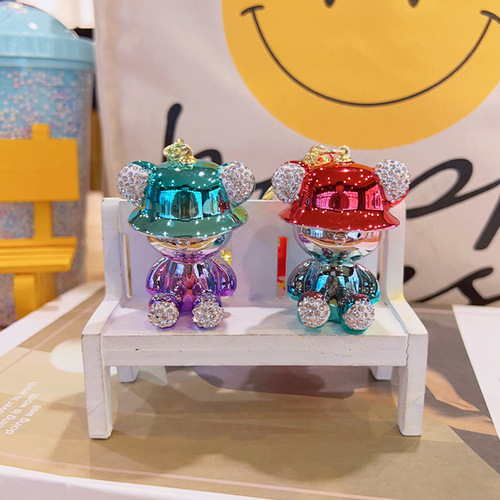 Diamond doll cartoon keychain wholesale acrylic trinkets car keychain cute couple bag pendant