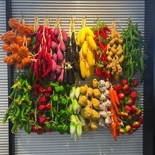 仿真蔬菜串假玉米茄子南瓜土豆农家乐饭店庭院装饰农作物模型挂件