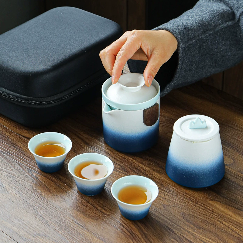 Handheld travel bag, tea set, travel ceramic tea cup