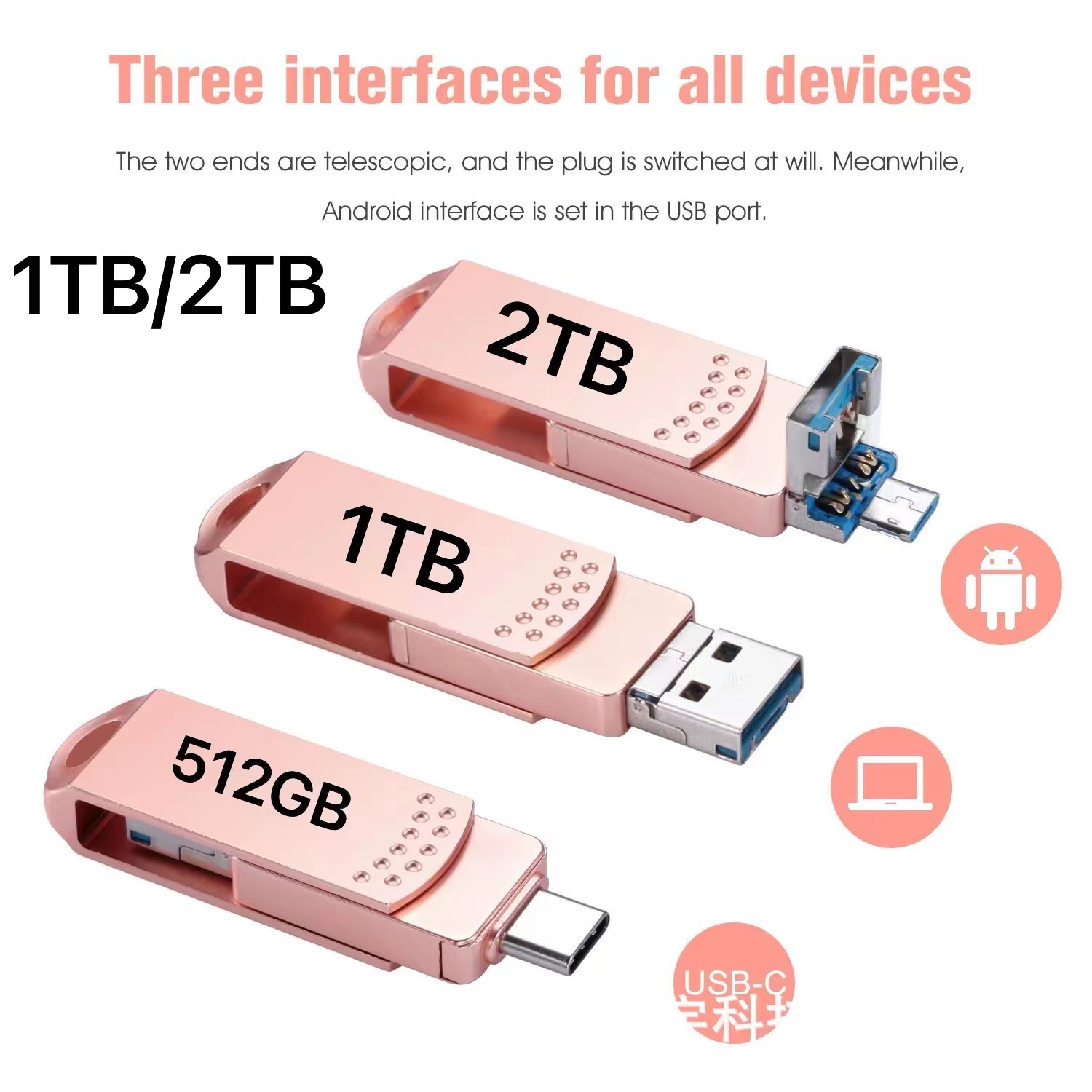 批发手机U盘typec安卓电脑笔记本办公礼品车载多功能优盘1TB 2TB