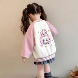 女童时尚外套春秋洋气女孩宝宝布拉棒球服外套儿童夹克外穿新款潮