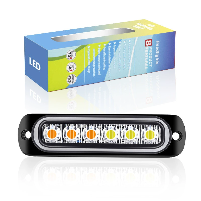 Трансграничный 6 светодиодный грузовик боковой свет грузовик пикап вилочный погрузчик вспышка 6 лампа сигнальная сигнальная лампа 12-24V