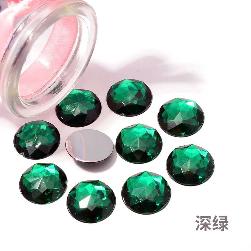 亚克力平底钻圆形倒角水钻塑料首饰贴片彩色烫钻散珠diy饰品配件|undefined