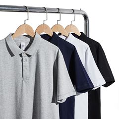 250g日系重ポンド純綿襟付きtシャツポールシャツゆるいビジネスメンズpoloシャツ男性作業服