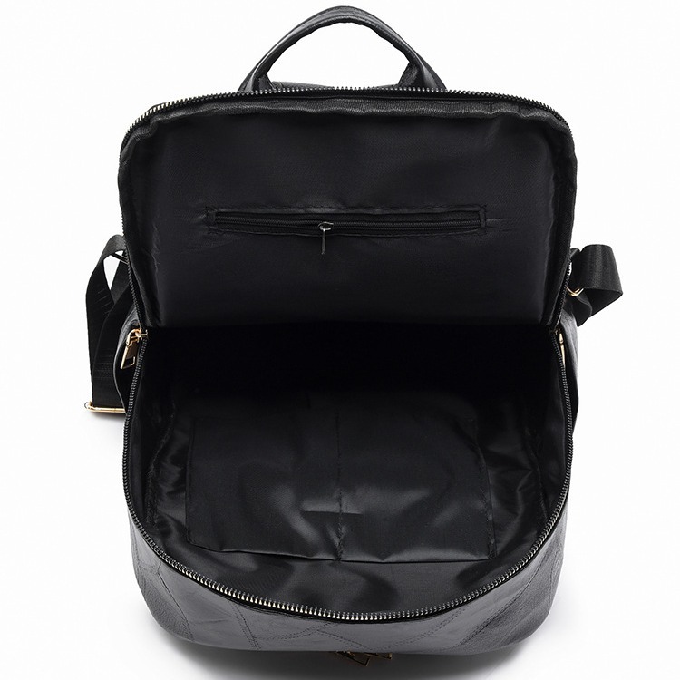 Comercio exterior al por mayor 2024 nueva mochila de PU para mujer retro simple y versátil color sólido de gran capacidad mochila para exteriores marea