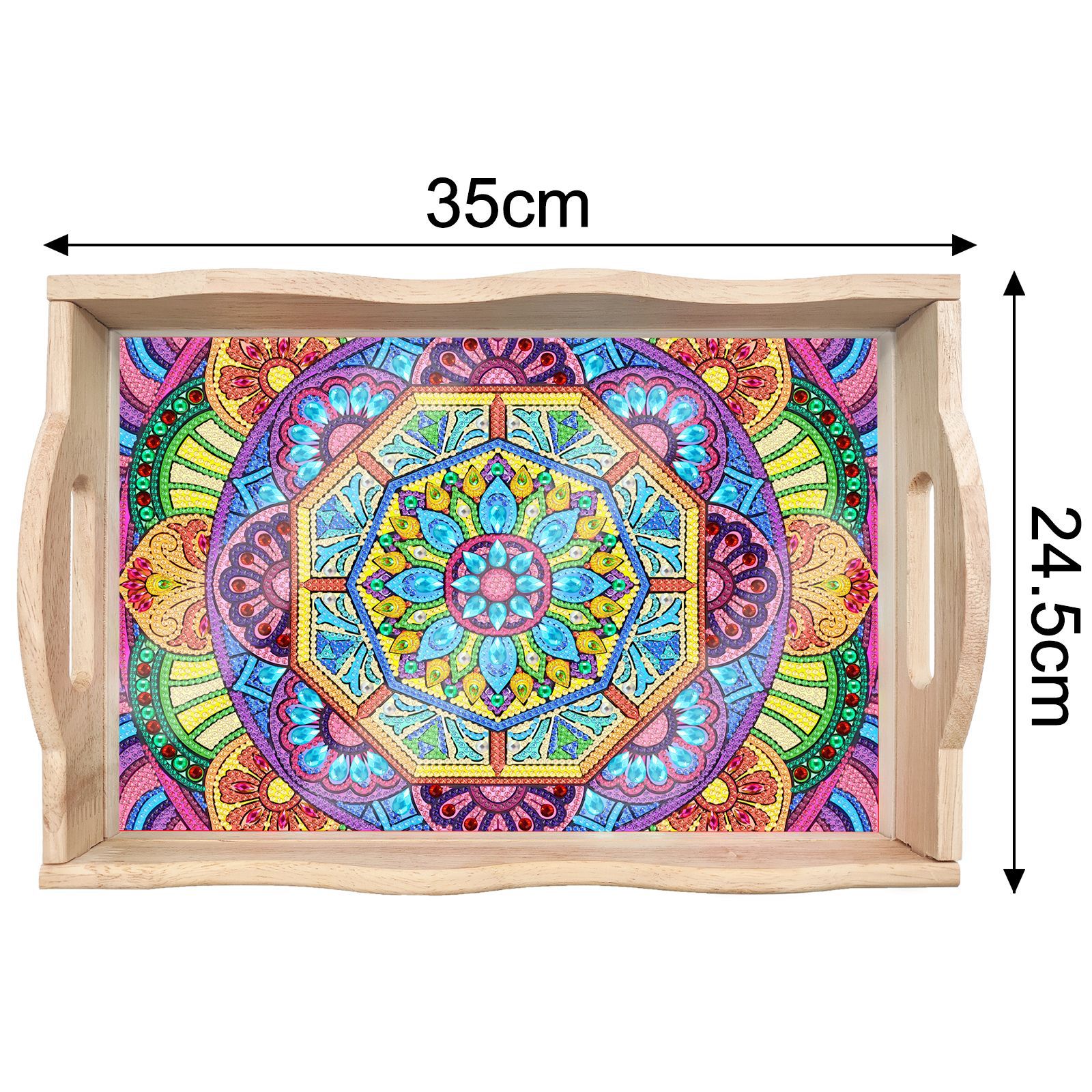 Transfronterizos dedicados a la pintura de diamantes DIY hecha a mano bandeja de madera cuadrada pegatinas de perforación de animales mandala personalizados