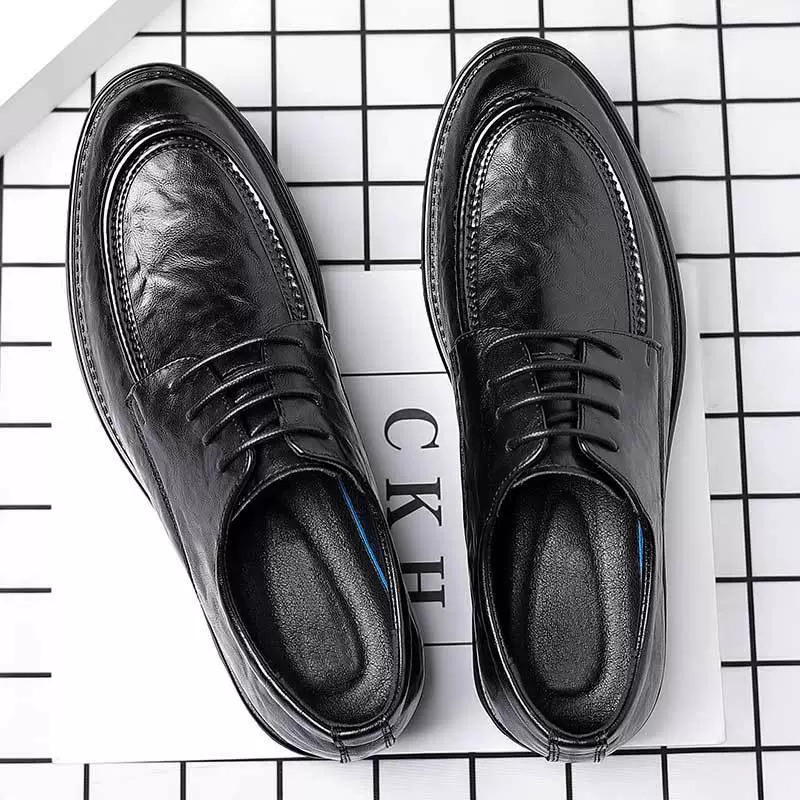 Кожаная обувь мужские новые весенние и осенние ручные узоры бизнес-повседневные мужские британские и корейские рабочие жених свадебные кожаные туфли