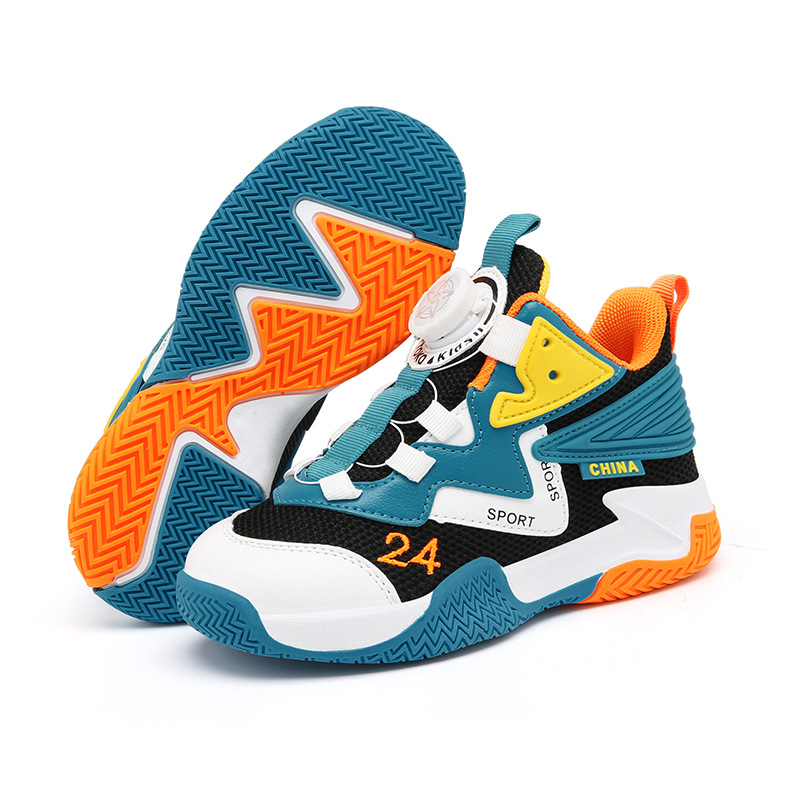 Zapatos de baloncesto para niños resistentes al desgaste, zapatos de malla transpirables para niños de verano, nuevos zapatos de baloncesto para niños mayores.