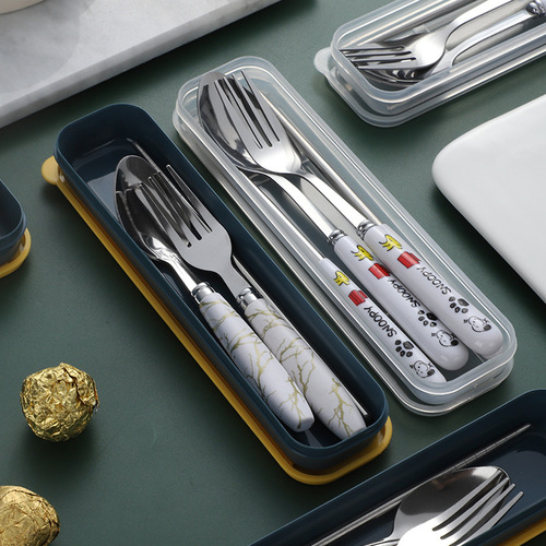 Stainless Steel Spoon, Fork, and Chopsticks for Pets, Dog-Friendly Portable Forks & Spoons, Korean-Style Chopsticks Set – Perfect for Students, Office Workers, and Everyday Use