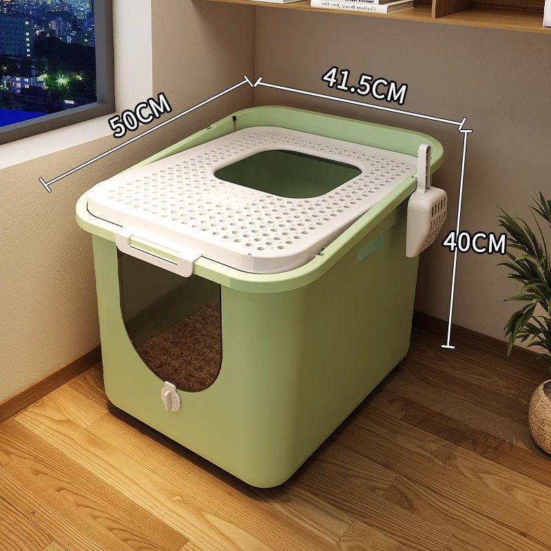 녹색 [전면 진입 및 탑아웃] 고양이 배설물 방지 벨트