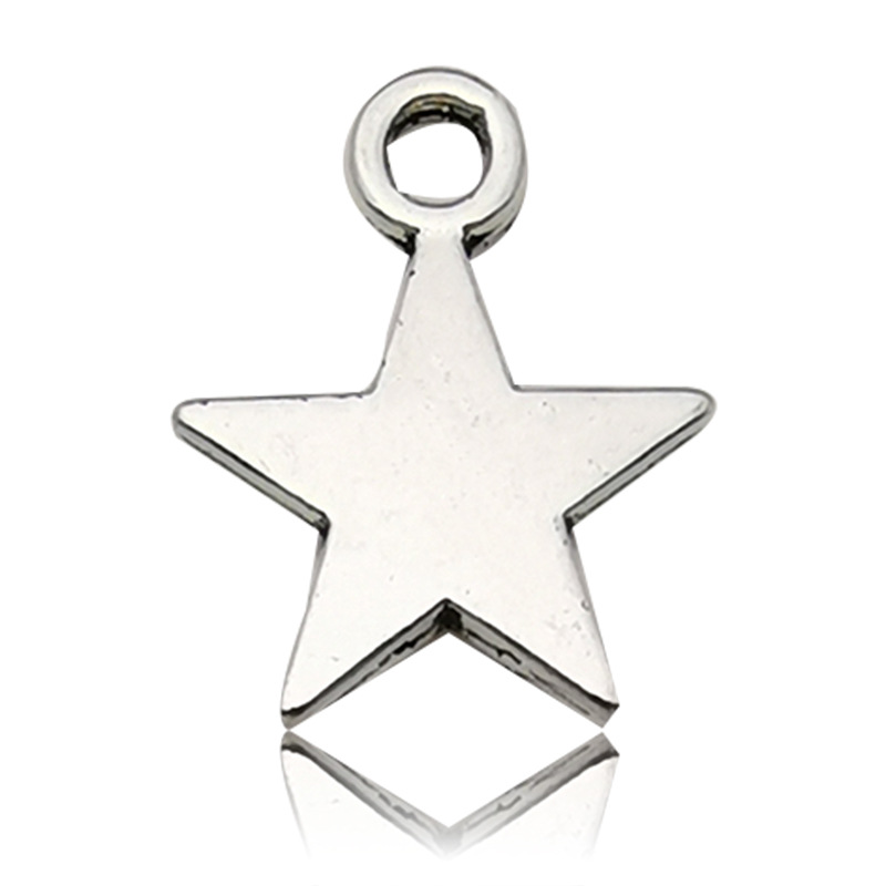 Retro DIY accesorios de joyería de aleación hechos a mano 1 Estrella hueco estrella de cinco puntas collar de meteorito pendientes colgante