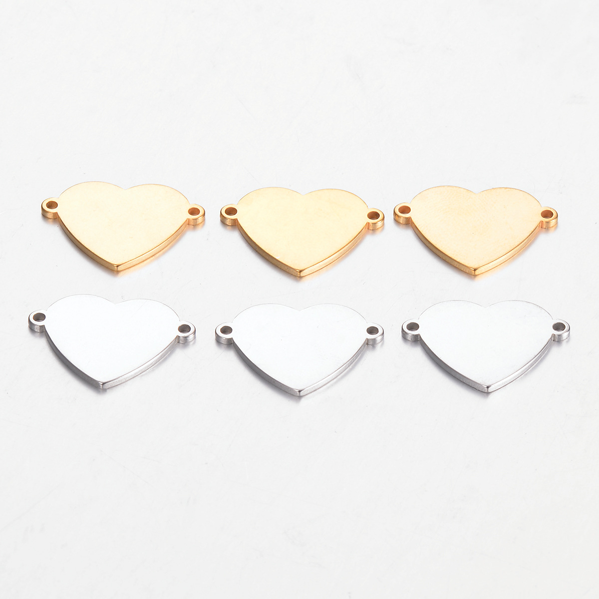 DIY Jewelry Accessories Classification 10 PCS/Package 13*18mm 304 Stainless Steel Customization Laser Engraving Heart Shape Pendant DIY Jewelry Accessories