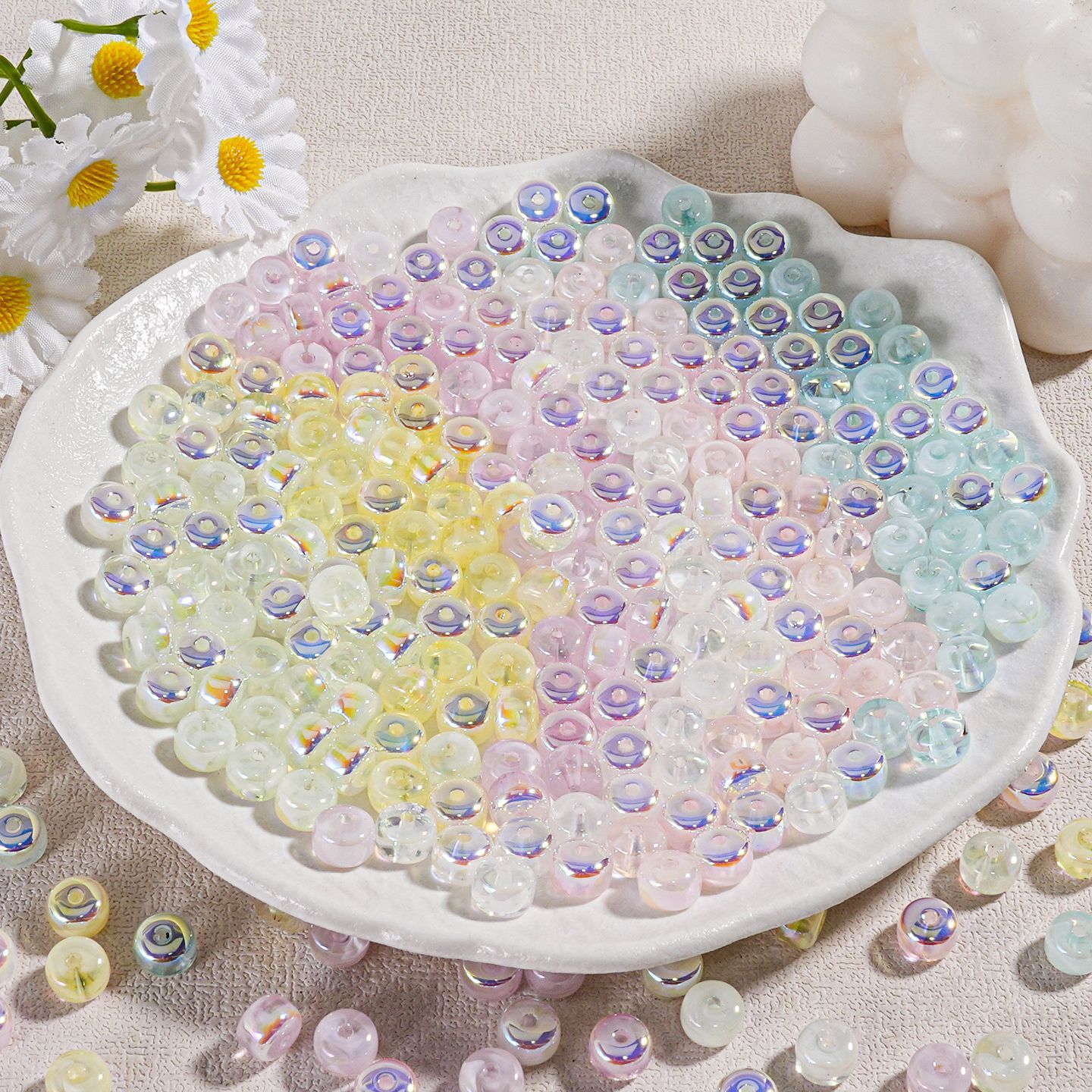 Niebla de hilo Dream Beads Mini Beads 7 * 8MM Hecho a mano DIY Cuentas Collar Pulsera Keychain Material de cadena de teléfono móvil image 3