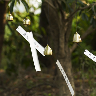Yingyu Pure Copper Car Hanging Small Bell Japanese-style Metal Small Wind Bell Hanging Handmade Material Accessories Festival Decoration