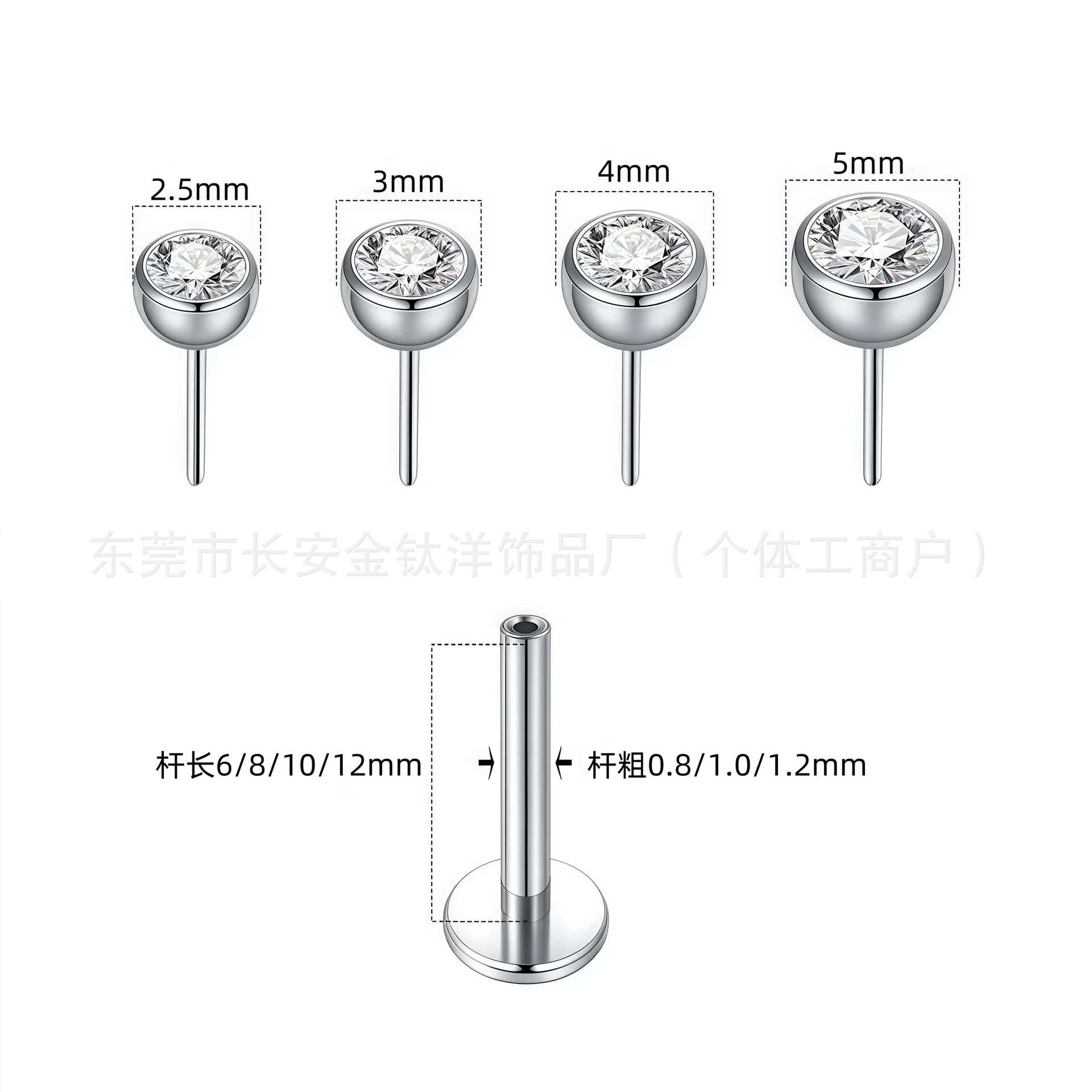 F136 Titanium Inlaid Screw Curved Lip Nail Nose Nail Ear Bone Nail G23 Titanium Alloy Piercing Jewelry detail image 4