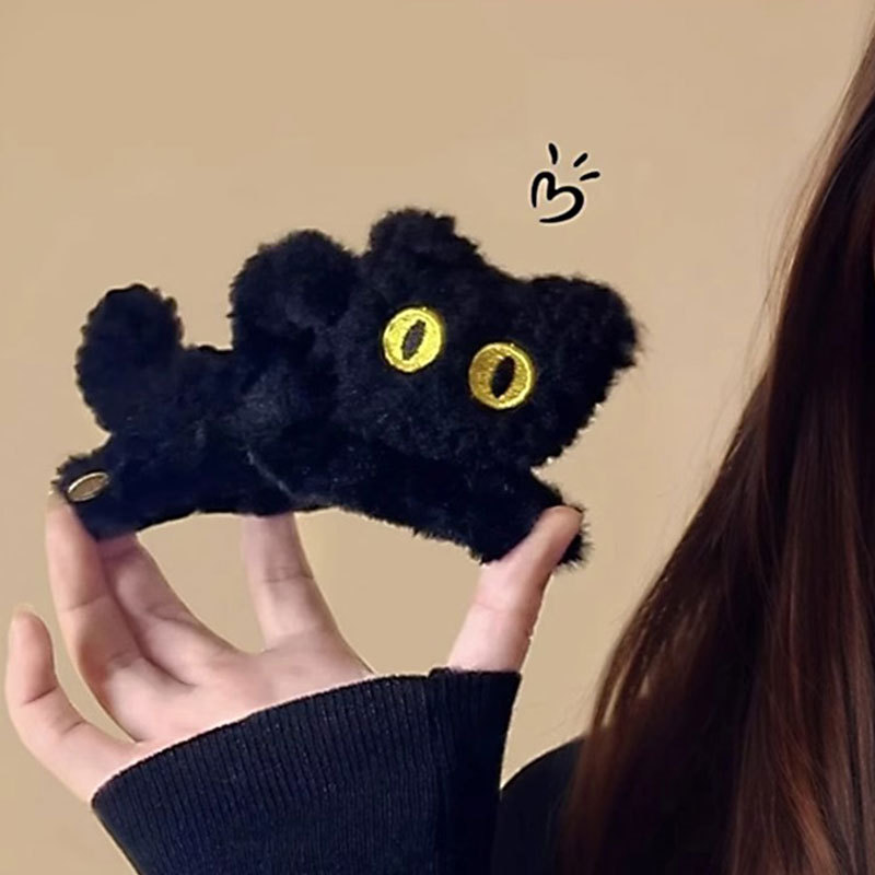 Otoño e invierno lindo lindo peluche estereoscópico lindo gato agarre clip nuevo clip de cabello de gatito coreano en la parte posterior de la cabeza clip de tiburón