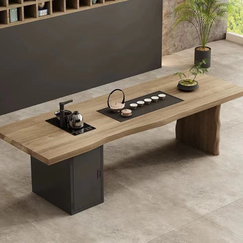 차 트레이와 주전자가 하나로 통합된 티 테이블 220*80*75*5cm