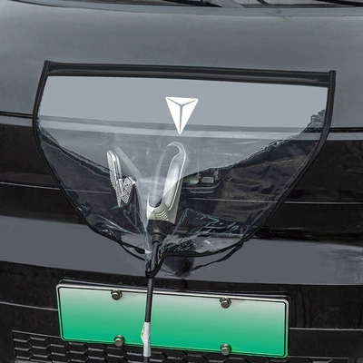 Vehicle Charging Gun Rain Cover, Car clothing - black-newly-upgraded-double-magnetic-strip-darkblue