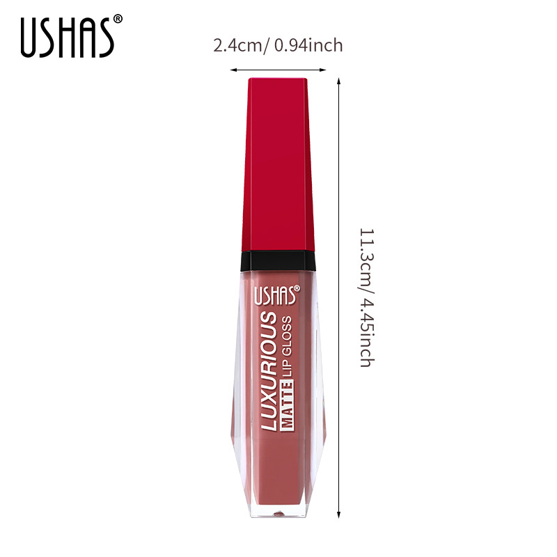 USHAS6 Farbe flüssiger Mund roter Lippenglanz für Frauen_voghion.com