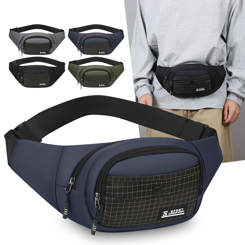 Bolsa de pago de negocios multicapa, bolso de pecho de nylon casual universal para hombres, bolso de teléfono móvil portátil al aire libre, mochila de hombro