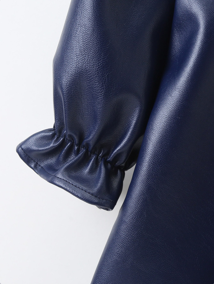 Mädchen Kunstleder Kleid Mit Rüschensaum Im Punk Stil Für Schule_voghion.com