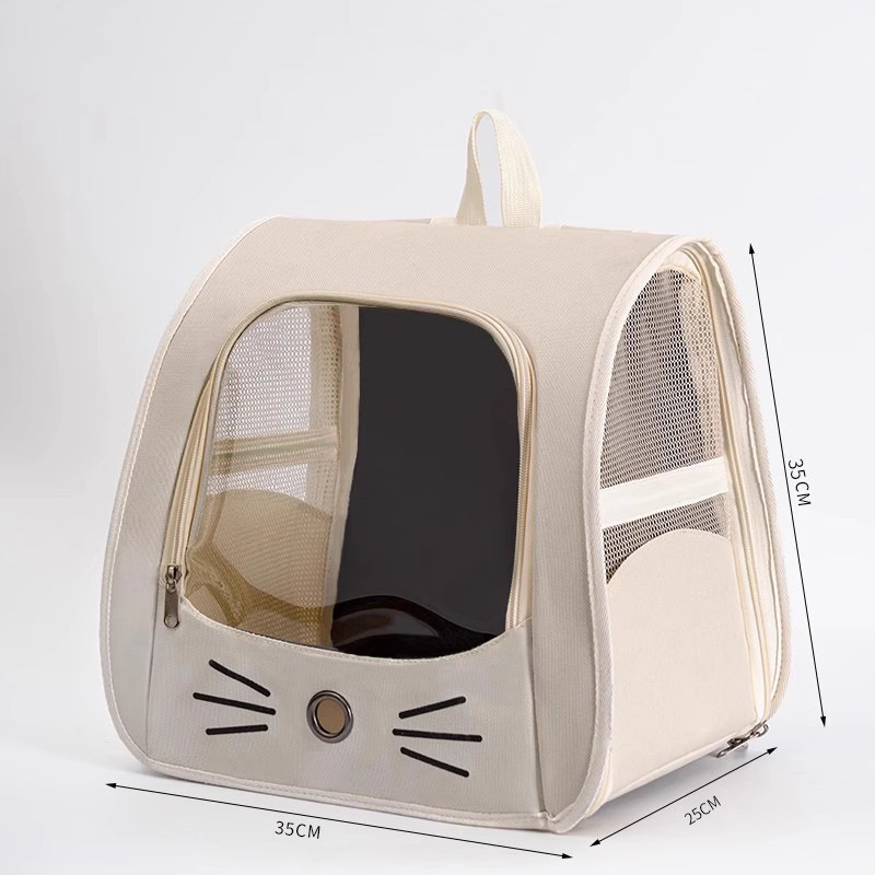 猫バッグ、旅行用ペットバックパック、キャビン猫スクールバッグ、ショルダーケージ、多機能バッグ、車載折りたたみ、なだめる、傷防止|undefined