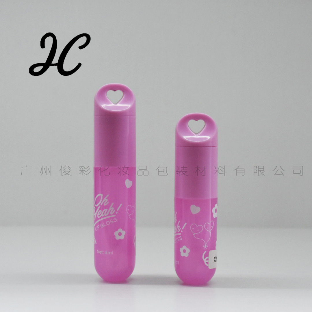 【厂家】爱心异形盖子可挂链条 唇釉管唇油管彩妆包材空管