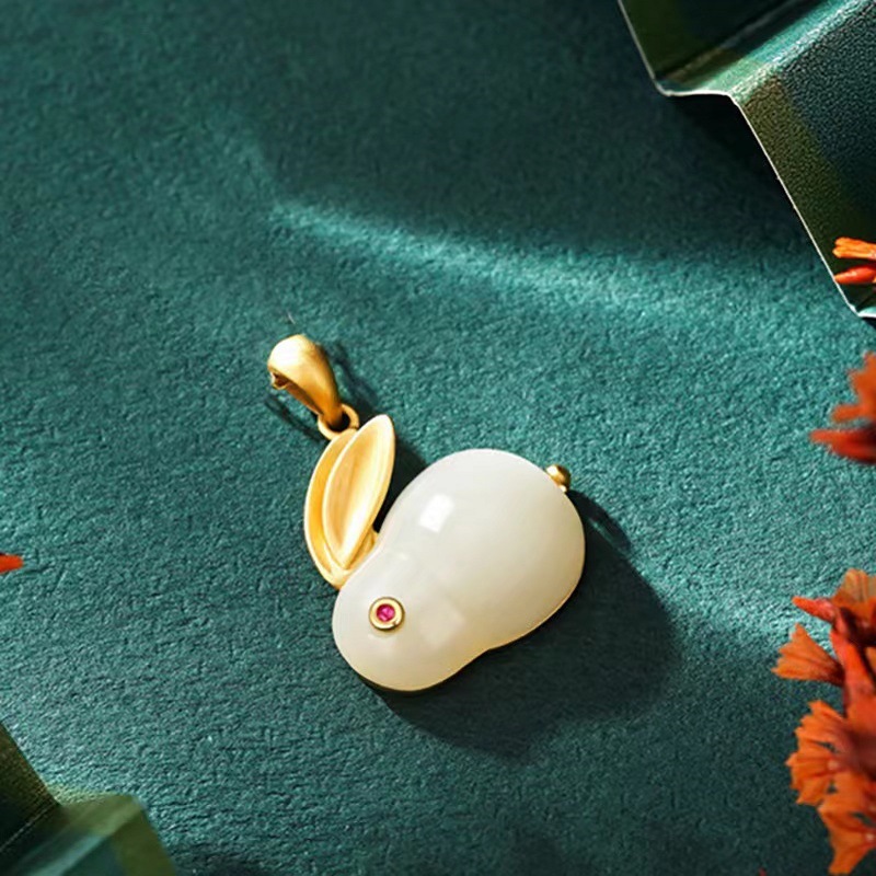 비취 토끼 싱글 펜던트