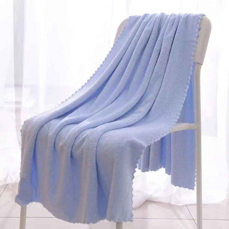 Absorbent Solid Color Household Bath Towel Quick-Drying Towel for Men and Women Couples Soft Thickened Bath Towel Lint-Free