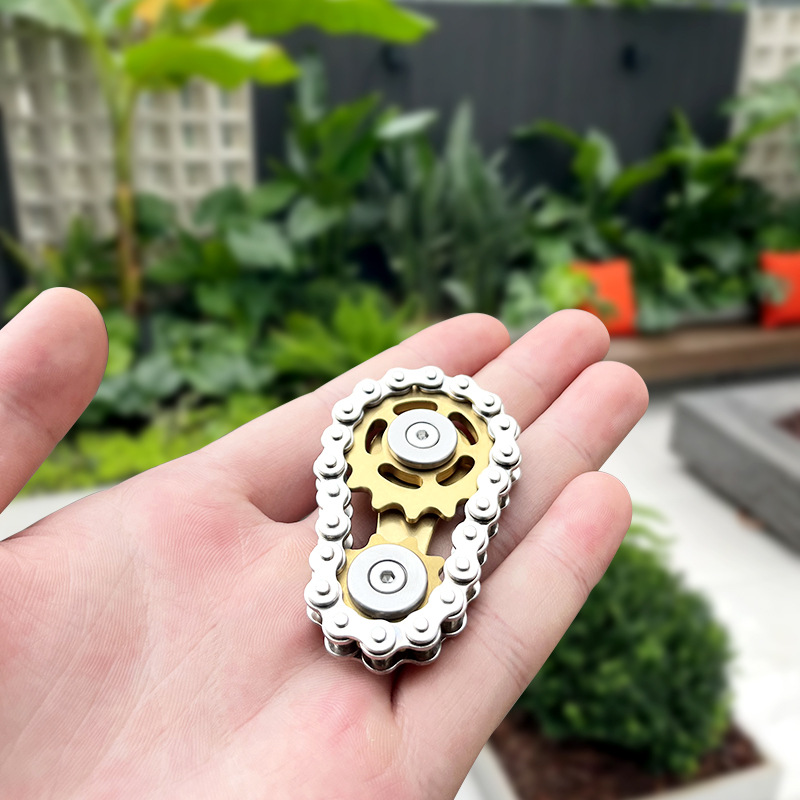 Cadena de acero inoxidable engranaje manipulador yema del dedo giroscopio adulto descompresión juguete cadena volante silencioso edc metal