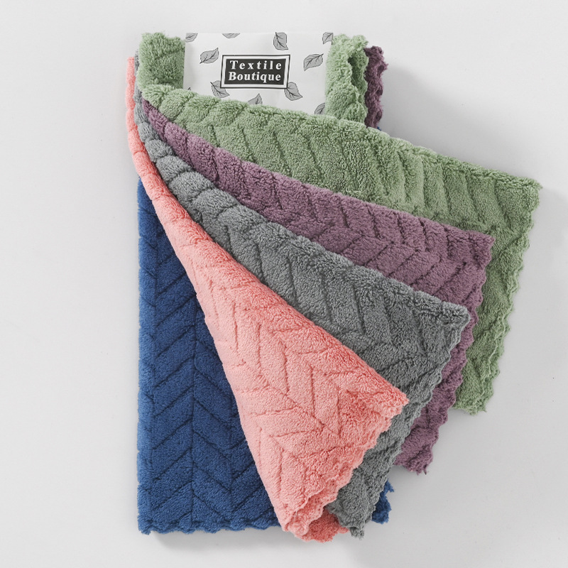 5 toallas de coral 30 * 30 toallas de cocina toallas de leopardo suave absorción de agua toallas de té transfronterizas