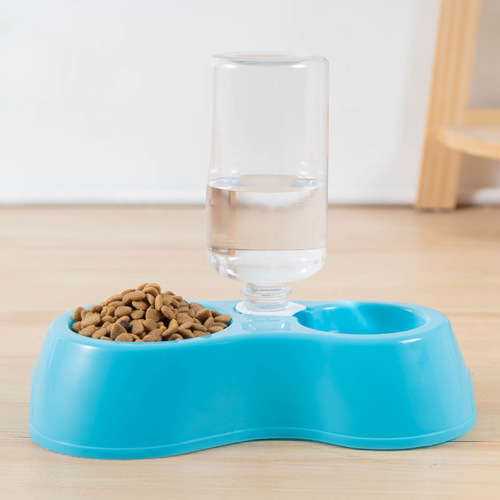 Pet life supplies dog bowl automatic water storage plastic stainless steel bowl small dog cat cat bowl supplies wholesale