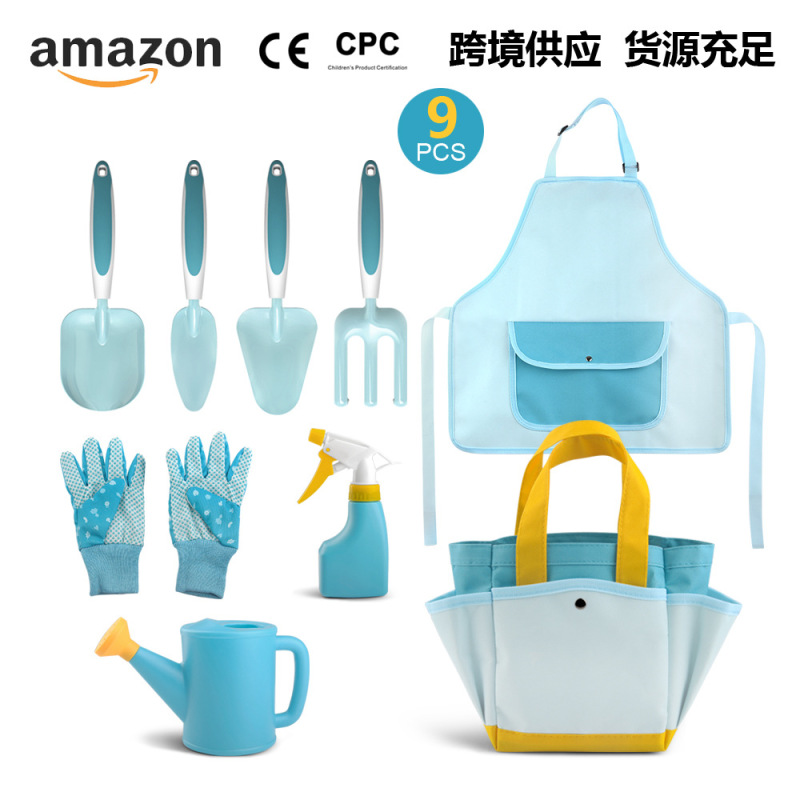 Children's garden planting tools set shovel rake storage basket bag watering pot 2022 cross-border new products Children's garden planting tools set shovel rake storage basket bag watering pot 2022 cross-border new products