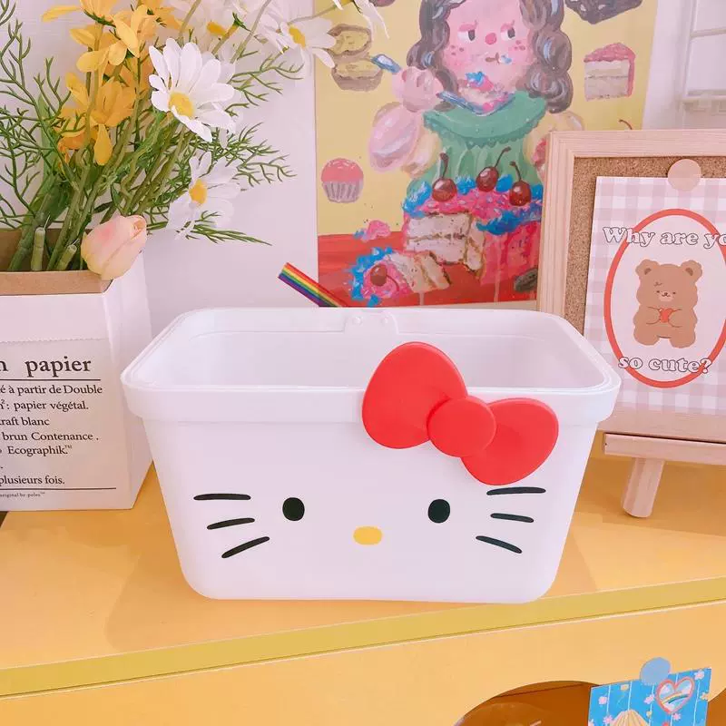 Ручной Cartoon корзина Sanrio Hello Kitty, портативная складная хранительная емкость с милыми принтами
