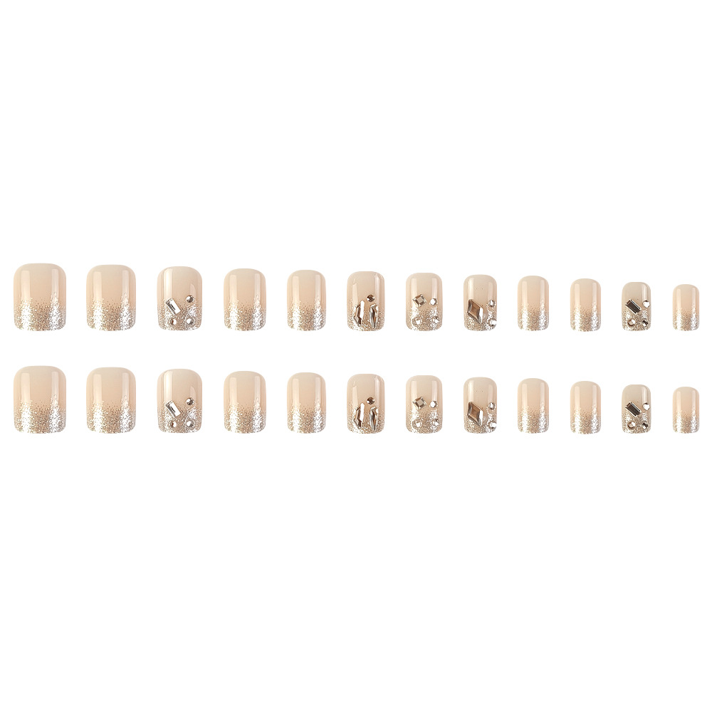 Ventas transfronterizas elegantes y calientes de manicuras de diamantes desnudas y suaves, desnudas y suaves, lujosas y lujosas, manicuras de diamantes brillantes.